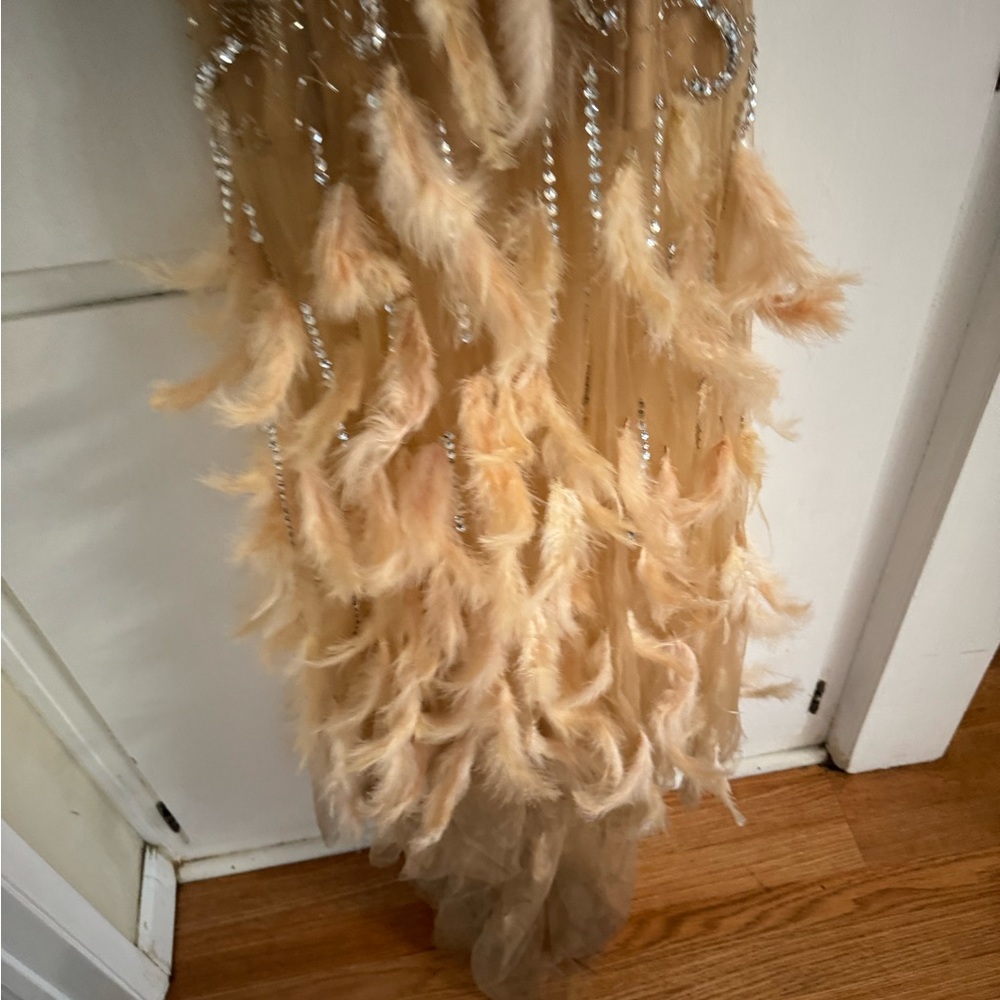 Bebe beige formal dress
